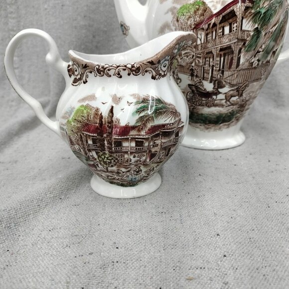 VTG Johnson Brothers Heritage Hall Coffee Pot Creamer French Provincial 4411 - Picture 4 of 12